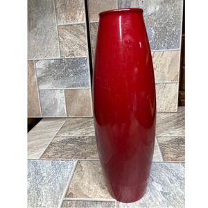 Scheurich West Germany Red Glossy Pottery Vase 629-40 Mid Century Modern 15.75in